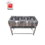 اجاق گاز صنعتی خطی چهار شعله استیل 